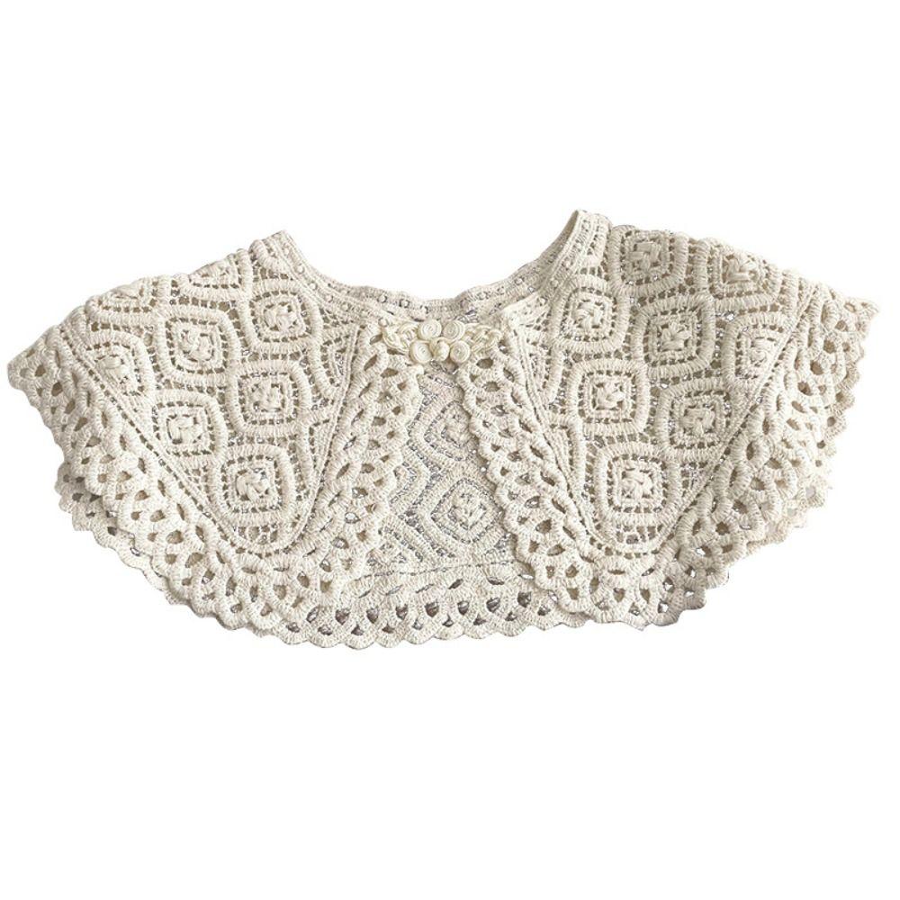 Shawl Wrap Ladies Top Collars Lace Decor Detachable Lapel Elegant Lace Fake Collar Women