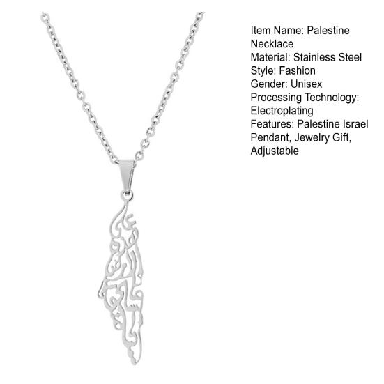 Palestine Israel Outline Women Pendant Palestine Necklace Men Map Country Map Geometric Charm Necklace Family