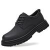 Men's Thick Soled Shoes Retro and High-quality Genuine Leather Casual Business or partyDerby Luxury Adult Shoes New
