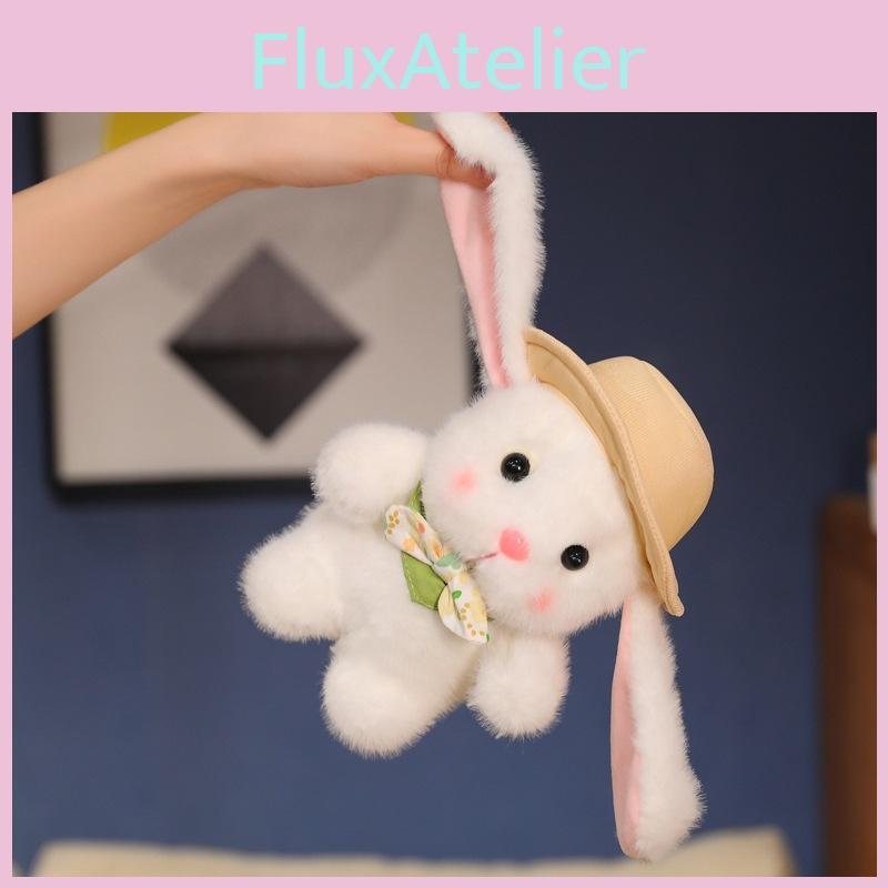 Adorable Plush Pudding Rabbit Toy With Hat Soft White Bunny Doll For Kids And Collectors