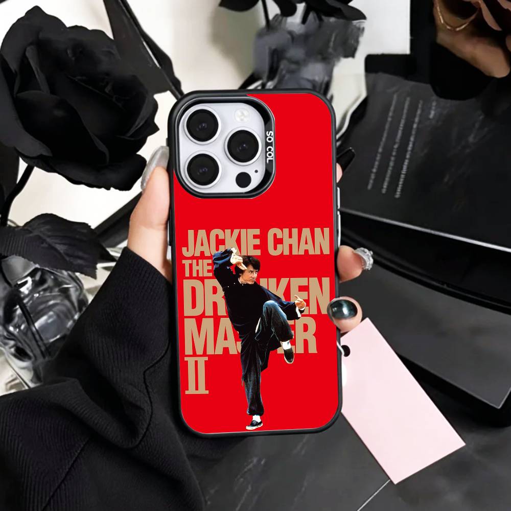 Kung Fu Star J-Jackie C-Chan Phone Case For iPhone17,16,15,14,13,12,11 Plus,Pro Max Colored Silver Plated Inside Cover