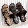 Men's Monogram Design Casual Dual Use Sandals Slippers, Summer Outdoor Non-slip Beach Shoes