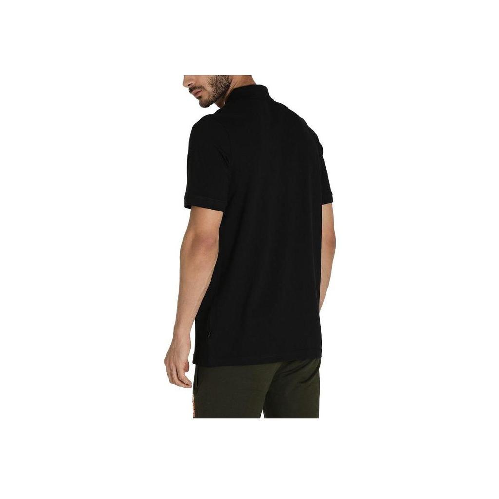 Puma Essentials Pique Polo Letter Print Casual Short Sleeve Polo Shirt Men Tops Black 847226-01