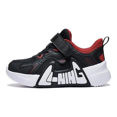 Li Ning Детские Fly V2 Удобные Модные Нескользящие Амортизирующие Кроссовки с Низким Верхом Детские кроссовки Черно-Красные YKNT124-5