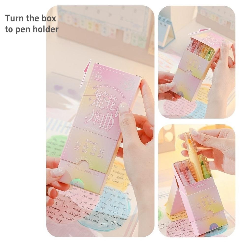 4 шт. набор маркеров-маркеров Sparklin Color, блестящие, блестящие, волшебные, художественные маркеры, линейка для рисования, школа живописи