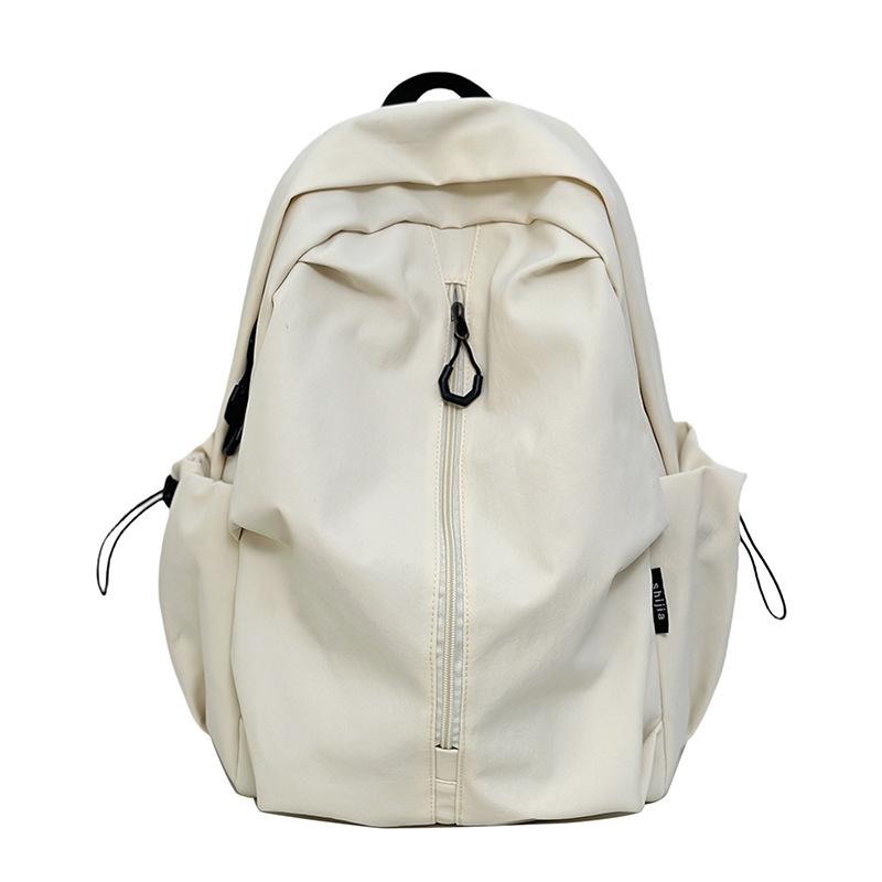 Waterproof Nylon Unisex Backpack 15.6 Inch Laptop Backpacks Women Travel Bookbag Solid Color School Bag for Teenage Girls