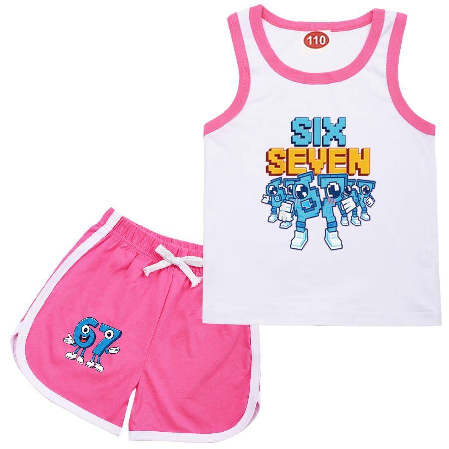 9193 Детские Украсть Мозговую Гниль 67 Принт Топ Брюки Спортивный Костюм Комплекты