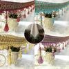 12M Woven Texture Tassel Lace Trim Crystal Hanging Beads Chain Tassel Ribbon  Curtain Decor