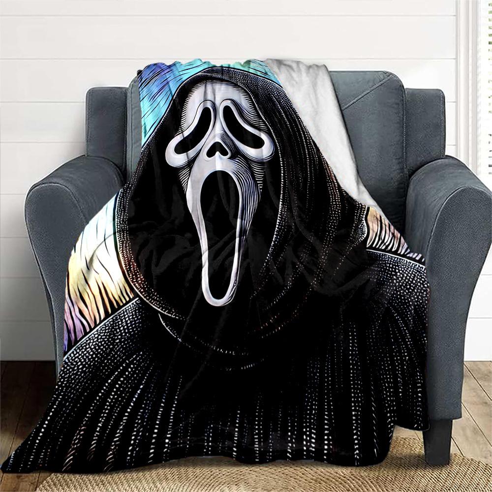 1 шт. Плед Scream для улицы, легкий, фланелевый, мягкий и теплый, для использования в любое время года, для дивана, улицы, кемпинга, гостиной, офиса, стула
