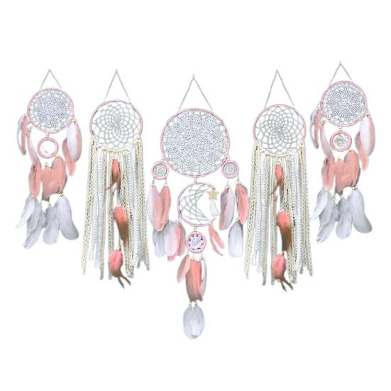 5 шт./компл. перо ловец снов домашний офис гостиная спальня настенное искусство бохо ручная работа тканый подвесной ловец снов украшение орнамент кулон