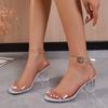 Fashion Women Sandals Open Toe Buckle Strap Sandals Roman Square Heel High Heels Sandals Women Summer Fashion Shoes Wedge Ladies Pumps