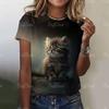 Fashion Women's T-shirts 3D Black And White Dairy Cow Print Cute Animal Short Sleeves Tees Tops Summer New Trend Female Clothing