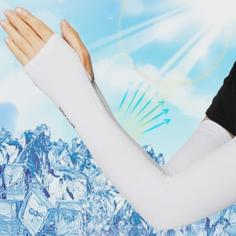 Улучшенные унисекс солнцезащитные рукава с удлиненными перчатками Ice Silk для вождения и езды