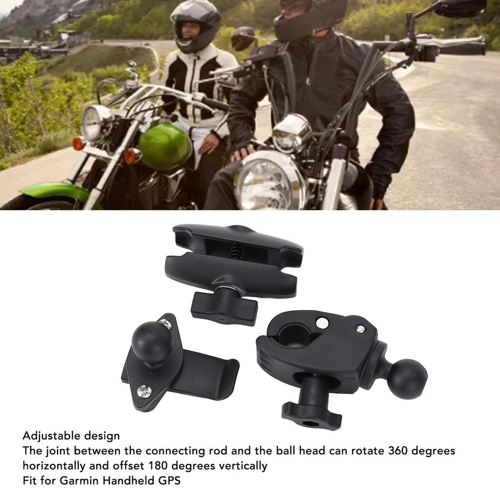 Motorcycle GPS Mount 1in Ball Head Adjustable Handlebar Clamp Mount Base for Garmin Handheld GPS