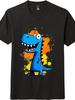 Retro Dinosaur Cartoon T-Shirt Unisex Trendy Nostalgic Casual Tee for Dino Fans