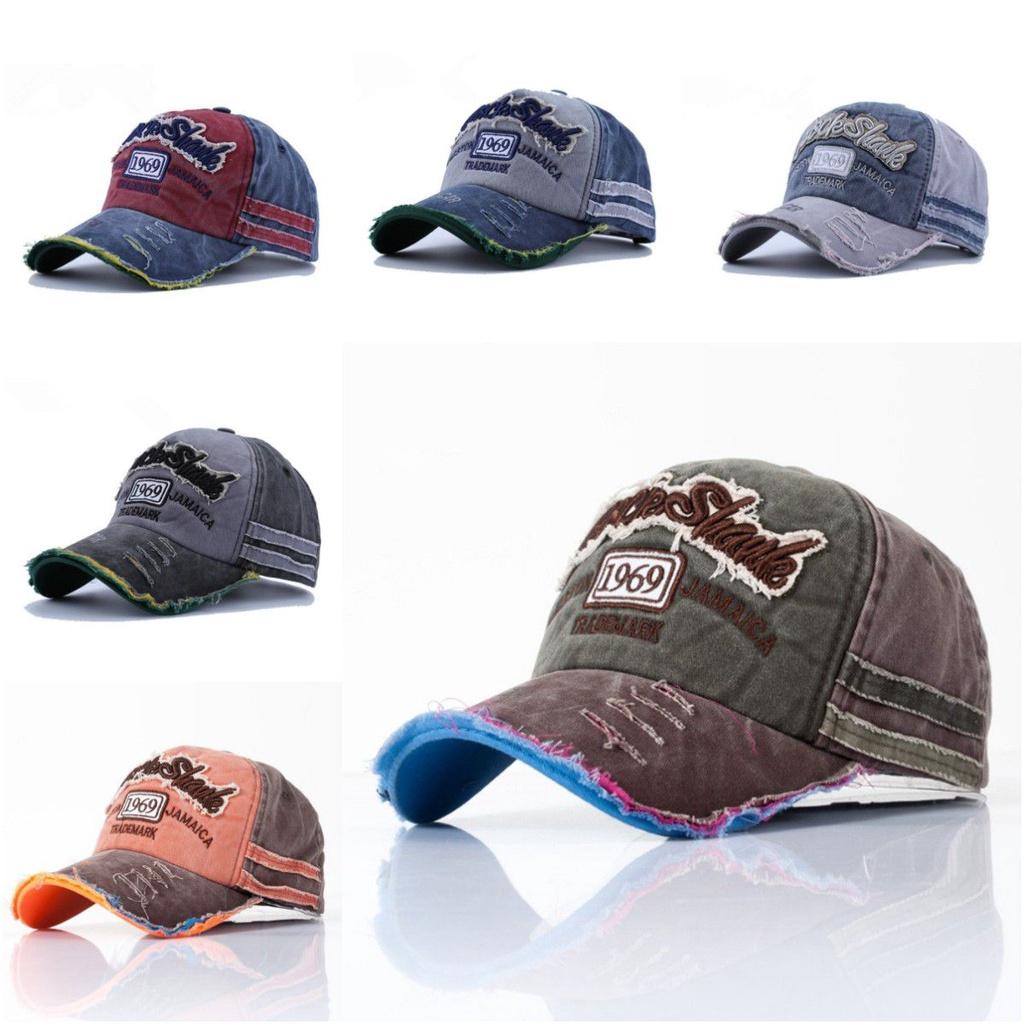 Винтажная вышитая бейсболка с необработанными краями для унисекс