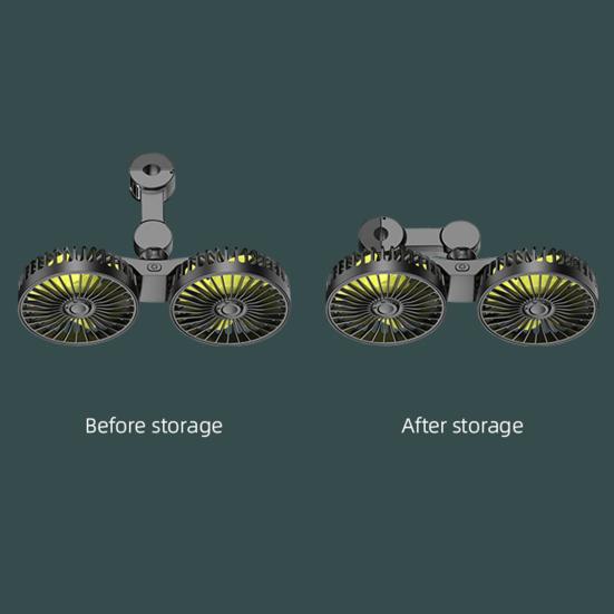 Автомобильный вентилятор охлаждения с вращающейся на 360 градусов двойной головкой, регулируемой скоростью, малошумный вентилятор для заднего сиденья, кондиционер, автозапчасти