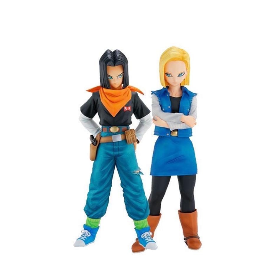 В наличии Android 17 18 Фигурка Dragon Ball Z ПВХ 24 см Фигурки Действия Коллекционная Модель Игрушки Для Детей Рождественские Подарки