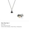 Vivienne Westwood Necklaces Men's Silver/Black Diamond 630203A8-02Q139