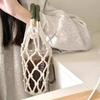 2Pcs Woven Water Bottle Bags Hollow Out Water Cup Mesh Bag Crochet Cup Holder  For Outdoor Carrying