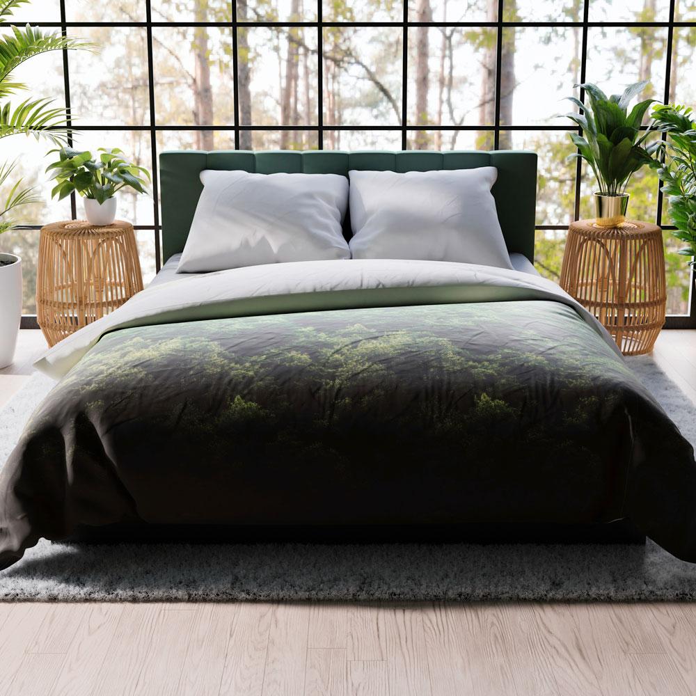 FOREST bedding set 160x200 cm - satin cotton, forest pattern, nature in your bedroom