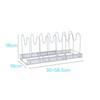 Liebbon Extendable Frying Pan Storage Rack with 10 Compartments | Fits Under the Sink, Stove, and Drawer | Pot Stand for Upright Storage of Pot Lids,