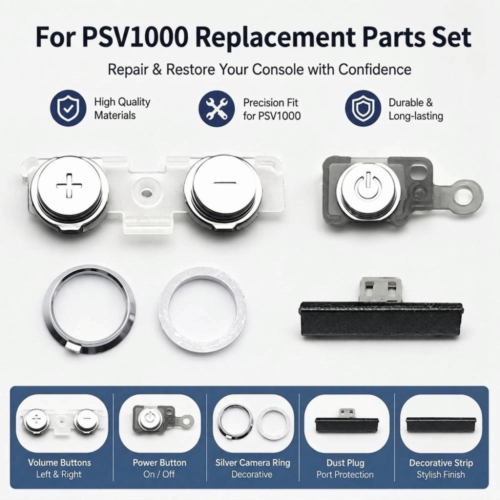 Left and Right Key Replacement Buttons Handheld Console Repair Parts for PSVita1000 Repair Use