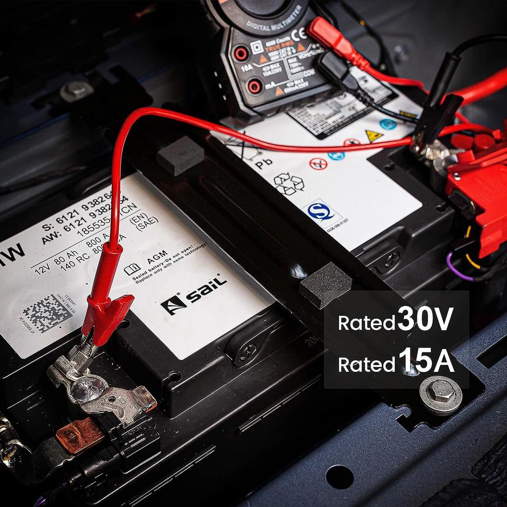 Kiligen Зажим-крокодил Электрический измерительный провод 15А Перемычка Тяжелый Премиум ПВХ Силиконовый кабель для электрических испытаний и лабораторного использования с защитным