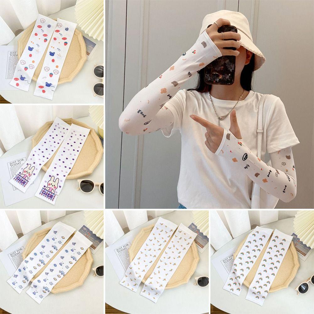 Велосипедные митенки Эластичные налокотники Женские перчатки Рукав из ледяного шелка Солнцезащитные перчатки