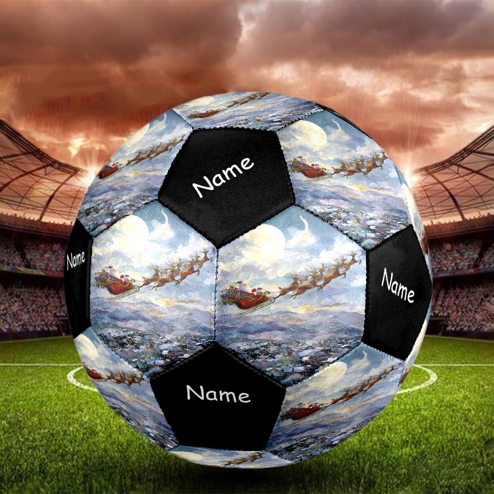 Custom Name Christmas Santa Claus Theme Size 5 Soccer Ball, Suitable for Both Indoor and Outdoor Matches, a Gift Suitable for Everyone.