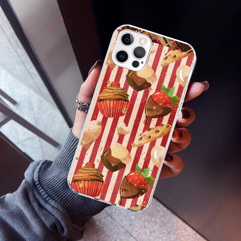 Macaron Ice Cream Cake Doughnut Phone Case For iPhone 17 Air 11 13 Mini 14 15 Plus 16 12 Pro Max 16E SE 7 8 Pattern Soft TPU Bac