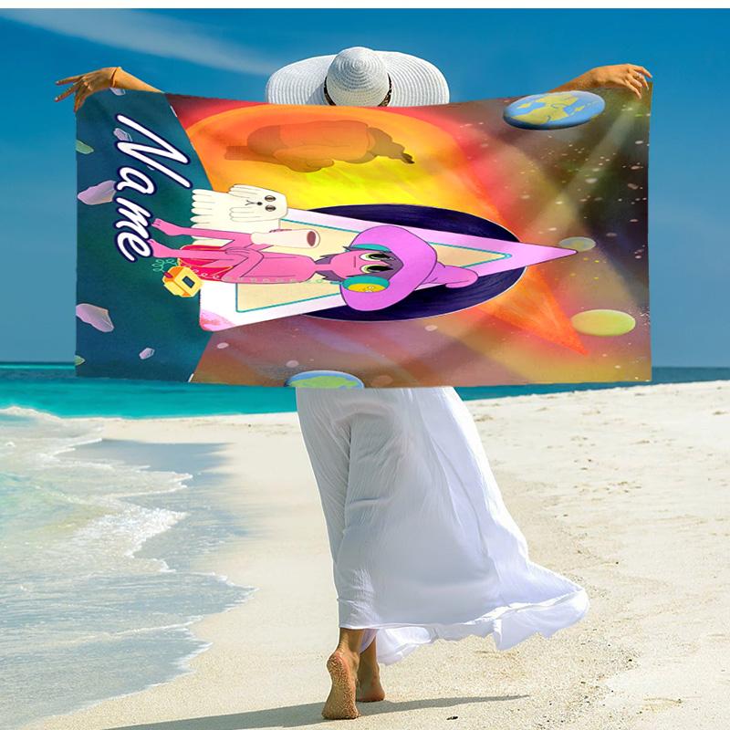 Personalized customized proof beach towel with The Midnight Gospel pattern - soft, absorbent,quick-drying,perfect swimming,camping&bathing