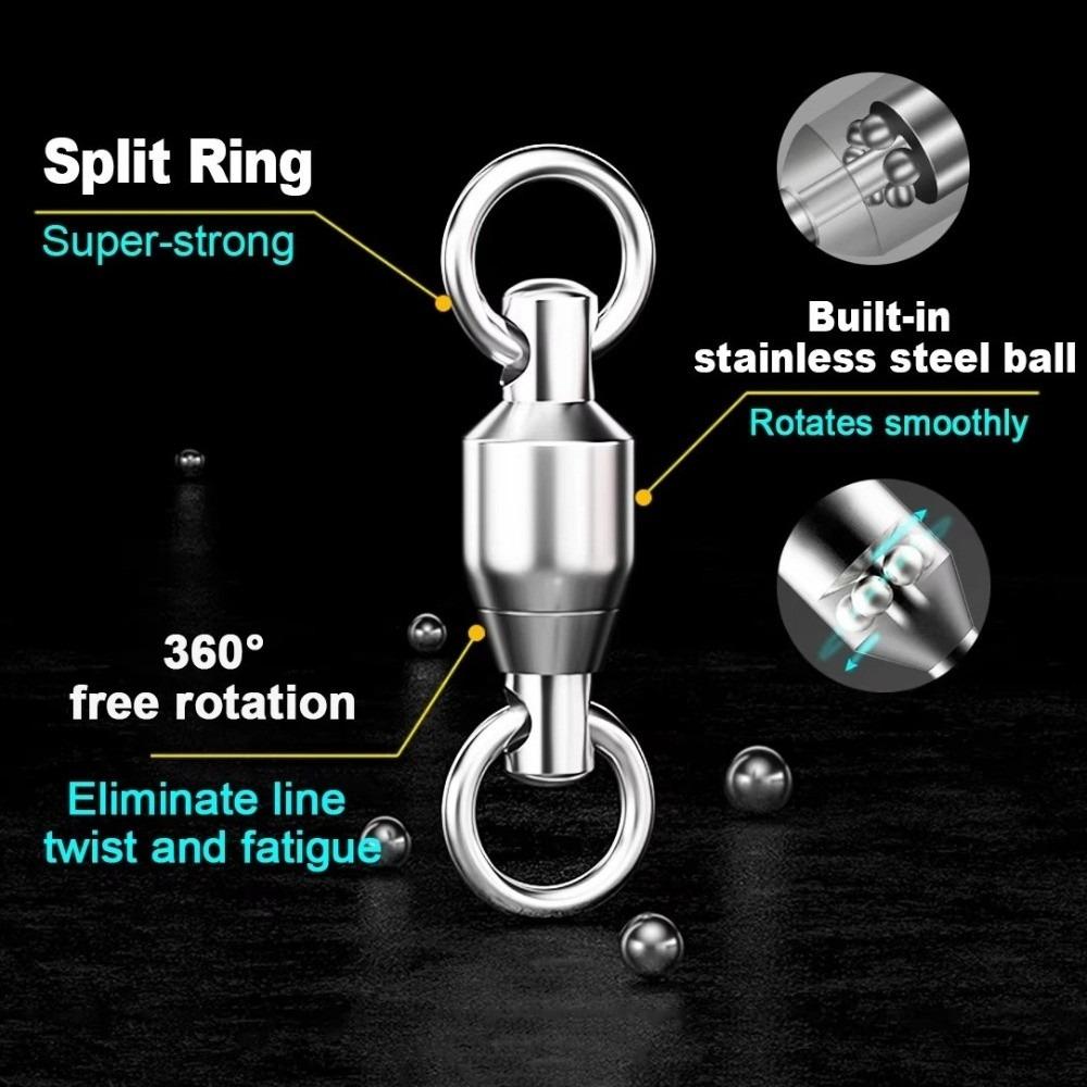Rolling Swivel Fish Snap Swivels Stainless Steel Fishing Connector Fishing Lures