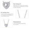 S925 Sterling Silver Bright Love Necklace Chain Dazzling Shiny Heart Shape Crystal Charm Wedding Engagement Jewelry