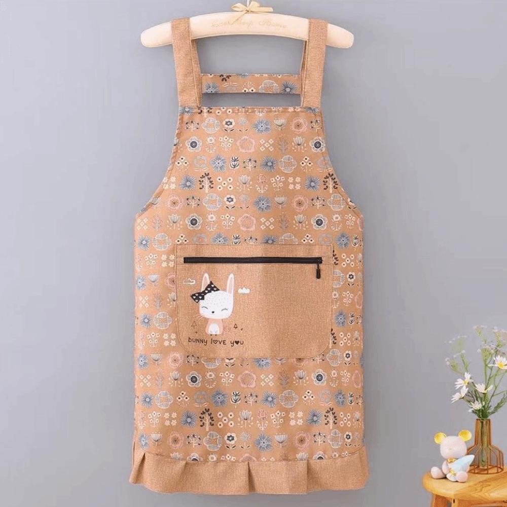 New Breathable Flower Kitchen Apron Cotton Korean Style Cooking Smock Wear-resistant Chef Apron for Women Girl