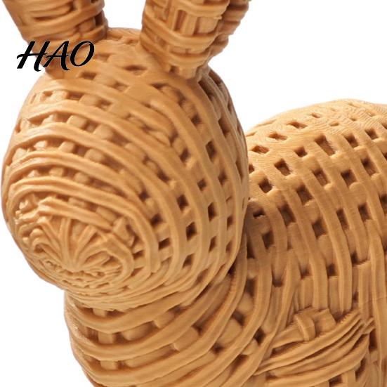 Tabletop Decorative Bunny 3D Printed Wicker?Look Figurine, Rattan Texture Rabbit Statue, Pastoral Style Statue Weather Resistant Ornament for Indoor