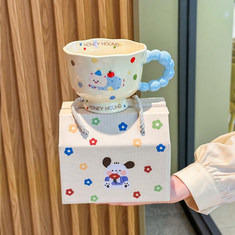 Подарок на день рождения высокой ценности, милая керамическая кружка с кошкой в горошек, практичный сувенирный подарочный набор для девочек и подруг