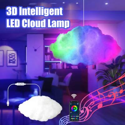 Светодиодная облачная подсветка, 3D-светильник в виде грозового облака, потолочная лампа с синхронизацией освещения под музыку, пультом дистанционного управления, регулируемыми режимами, декор для спальни и игровой комнаты.