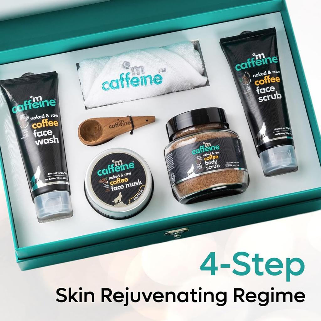 mCaffeine Special Mood Gift Set for Women and Men | Complete Coffee Skin Care Kit for Self Care and Pampering 110ml