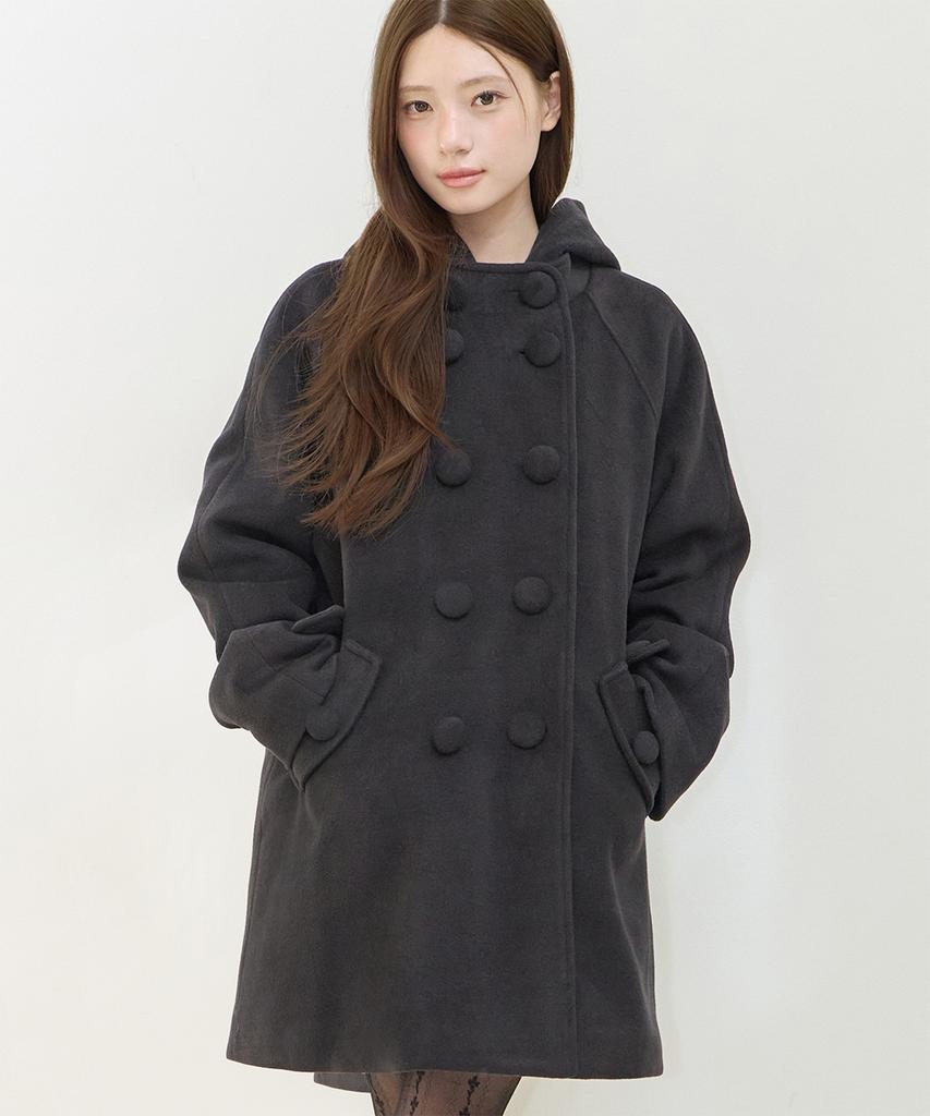 ILLIGO Cozy Hoodie Button Coat Black