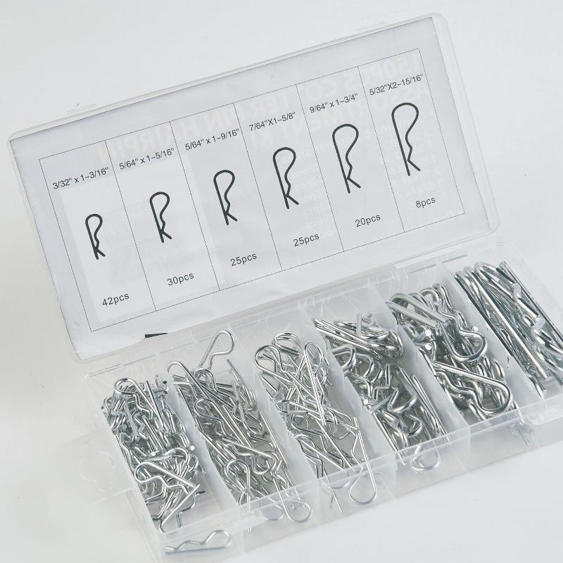 150Pcs Cotter Pin Set 2mm R-Clips Spring Connectors High Hardness Splint Pins for Car Repair DIY Handcraft Hardware Use
