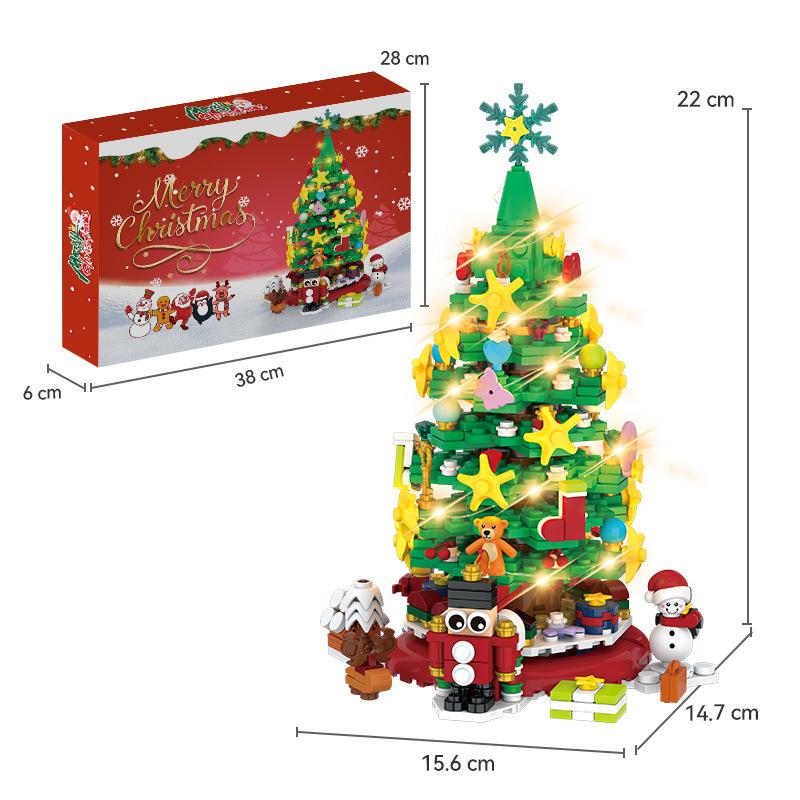 Anniversary Christmas Tree Light Up Building Blocks Toy