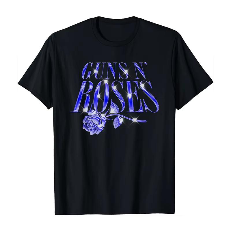 2025 Новые Guns N 'Roses Рок Панк Американский Оверсайз Хай Стрит Мужская и Женская Летняя Хлопковая Американская Удобная Футболка