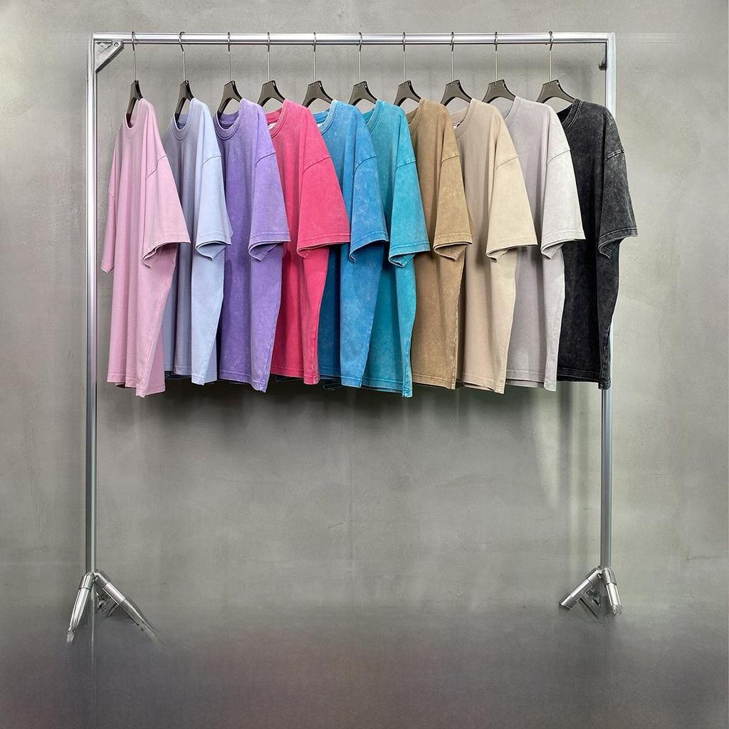 ARTIE Men's 2024 Summer 325g Batik Washed Distressed Retro T-Shirt - American Fashion Short Sleeve