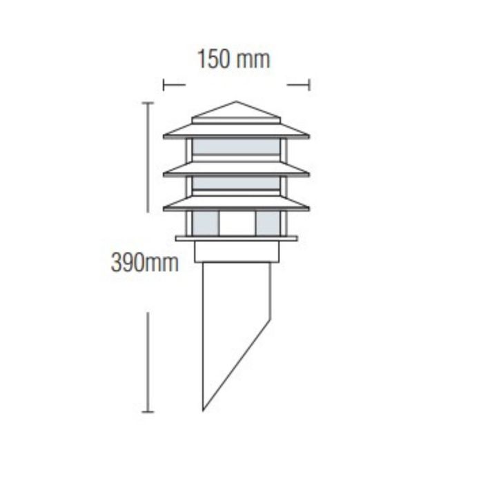 Flambeau - Kayin-1 - 60W Max - E27 - Inox - IP44 - Electrique