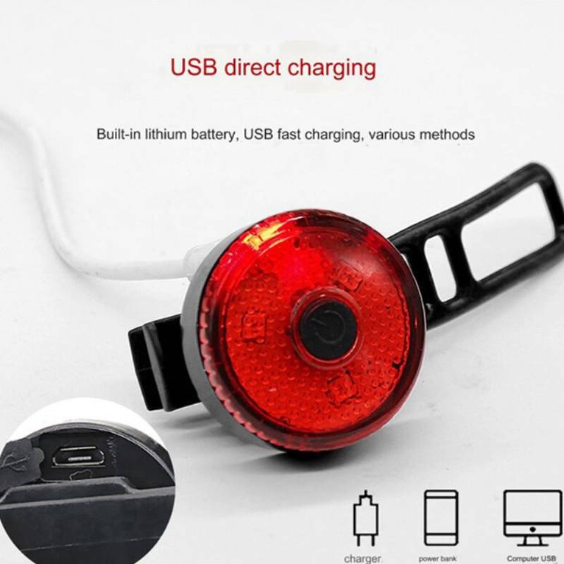Велосипедный задний фонарь, перезаряжаемый через USB, для ночной езды и приключений на природе