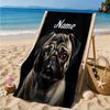 Custom Name German Shepherd Portrait Beach Towel Microfiber Beach Towel, Lightweight and Quick-Dry, for Summer Travel, Swimming Pool Gift