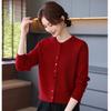 Элегантный темпераментный свитер для мамы женское пальто осень новый цвет пуговица вязаный свитер кардиган одежда для женщин среднего и пожилого возраста