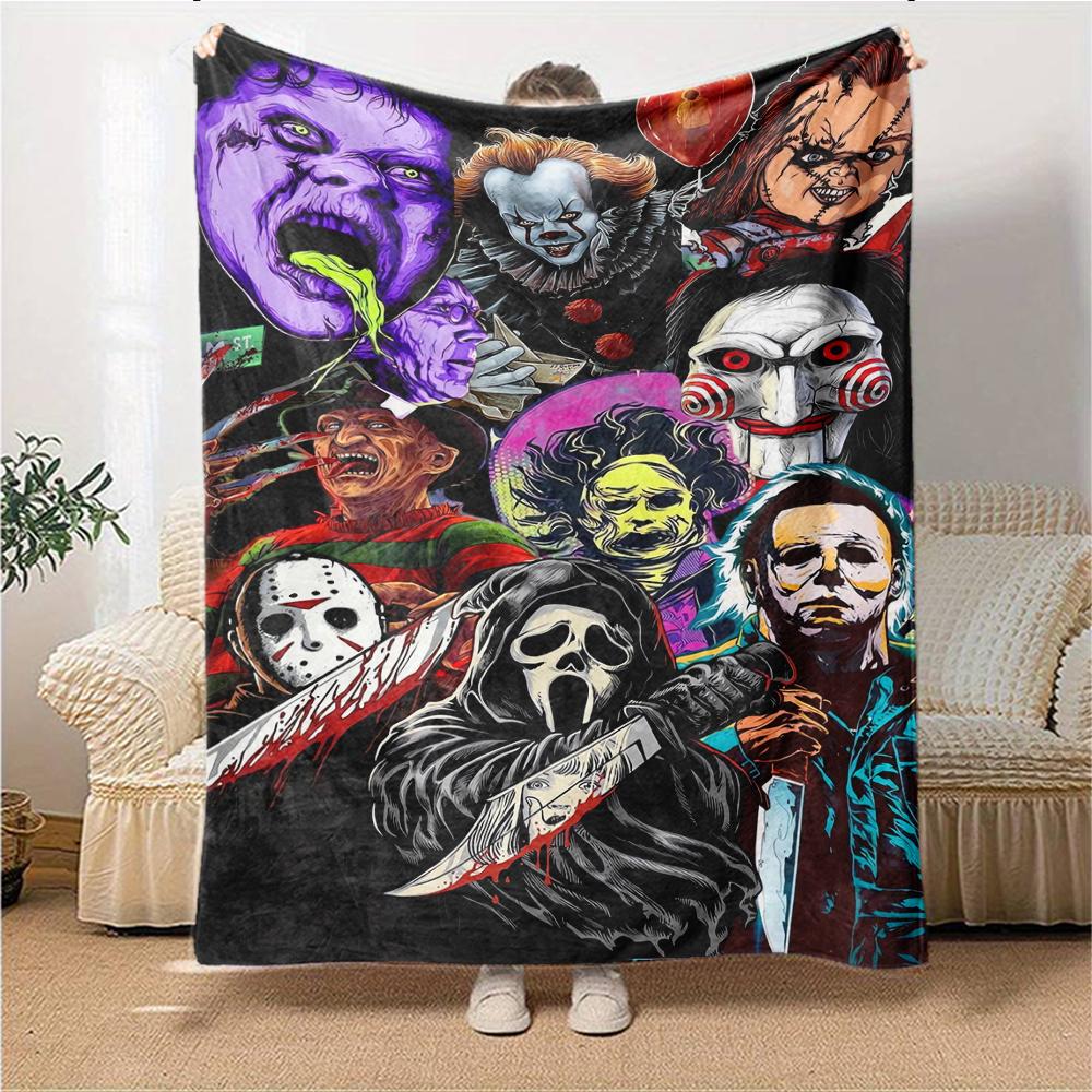 1Pc Clown Balloon Blanket For Couch Bed Plush Cozy Fuzzy Blanket Super Soft Warm Blankets For Fall And Winter 0918180