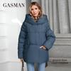 GASMAN Women's Parka 2024 New Fashion Women's Stand Collar Short Slim Casual Hooded Warm Down Jacket 88595